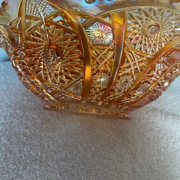Vintage Amber Sunflower Round Serving Dish - Picture 4 of 9